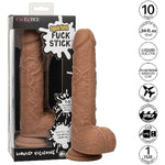Squirting Stick Vibrating Dildo With Suction Dup - Brown