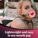 Adjustable Silicone Ball Gag for BDSM Bondage and Adult Play - Pink
