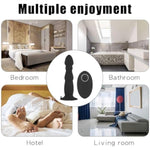 Thrusting Vibrating Anal Plug – Remote Control Prostate Massager, 10 Vibration Modes, Powerful P-Spot & G-Spot Anal Sex Toy For Men & Women, Hands-Free With Suction Cupex Toy Unisex - Black