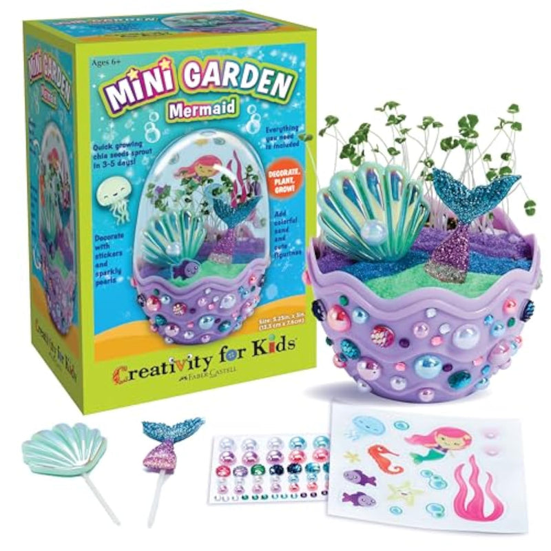 Mermaid Terrarium Kit for Kids Ages 6+, Mini Garden STEM Craft Activity