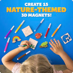 Blue Marble Wooden Magnet Painting Craft Kit with 15 Nature Designs for Kids