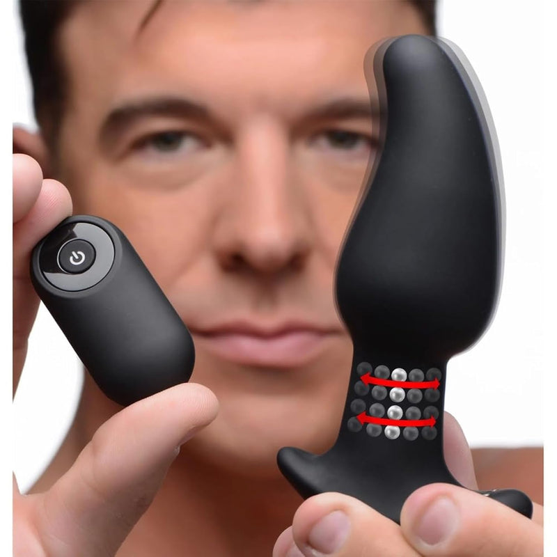 Roating Vibrator Built-In Rotating Beads P-Spots G-Spot Butt Plug Stimulator Anal Prostate Massager Sex Toy For Men Women 6 Modes And 4 Speeds Of Powerful Vibration Female