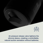 Pow Manual Male Masturbator Adult Sex Toys For Men | Intensity Suction Control Male Stroker | Discreet Pocket Pussy Masturbation Cup | Cleantech Silicone & Waterproof | Gifts For Men | Black