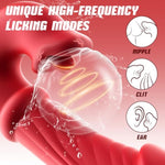 Thrusting Vibrator Sex Toys, Dildos Adult Sex Toy For Women G Spot Vibrator With Sliding Ring 7 Thrusting Dildo & 10 Tongue Licking 10 Vibrating Modes, Rabbit Vibrators For Female Couples Games