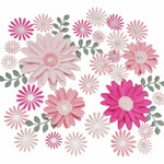 34 Pcs Neutral 3D Paper Flower Wall Decor Set for Nursery, Parties & Classrooms
