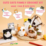 Beginner-Friendly Crochet Kit for Feline Amigurumi Lovers, 5 Cat Crochet Patterns Included