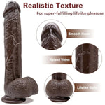 9.25 Inch Realistic Dildo Adult Sex Toys For Women Men, Lifelike G Spot Clitoral Black Huge Dildo With Strong Suction Cup For Hands-Free Play, Flexible Bbc Anal Toys For Lesbian Strap-On Play (Brown)