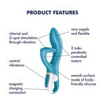 Embrace Me Vibrator Sex Toy | Adult Toys For Women | Rabbit Vibrator With 2 X 12 Vibration Modes | Vibrating Sexual Pleasure Device | Stimulation Vibrators (Turquoise)