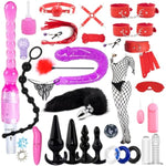 Boxifa Bdsm Restraints Sex Toys 32 Pcs Bondage Restraints Kits Crops Anal Plug Set Butt Plug Anal Plug Sex Toys Vibrator Anal Dildo Bdsm Toy Kit For Women And Men