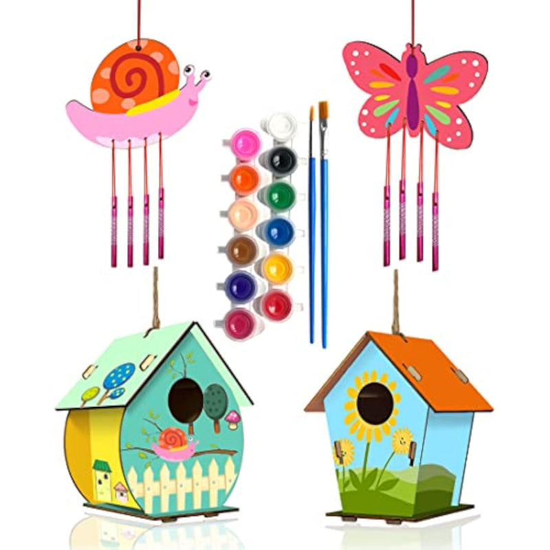 4 Pack DIY Bird House Wind Chime Kits for Kids Ages 8-12