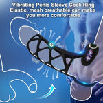 Vibrating Penis Sleeve Cock Ring, Couples Adult Sex Toys For Men Women, Penis Vibrator With App Control 10 Modes, Delay Ejaculation Erection Enhancement, Male Chastity Device Cock Cage For Sex Toy