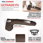 Doc Johnson Signature Series - Rob Piper - 10.5 Inch Realistic ULTRASKYN Dildo with Removable Vac-U-Lock Suction Cup - F-Machine & Harness Compatible - for Adults Only, Chocolate