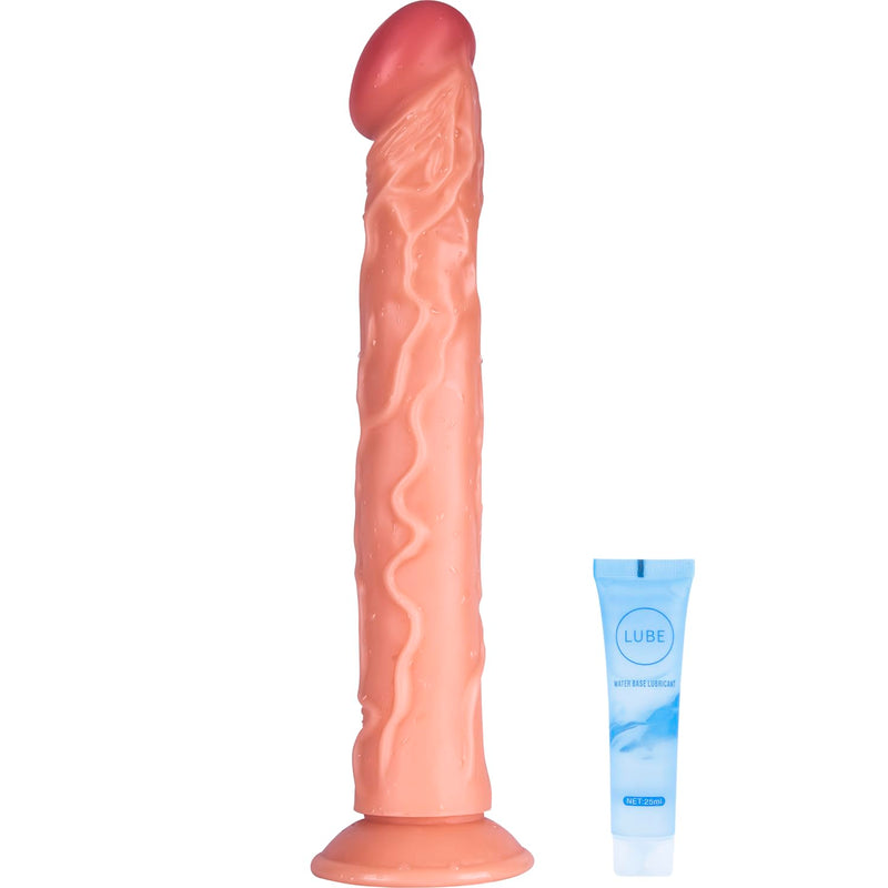 14-Inch Realistic Big Black Dildo Sex Toy, Skin-Like Huge Thick Dildo With Strong Suction Cup For Hands-Free, Lifelike Silicone Sex Toys For Vagina Anal Stimulation