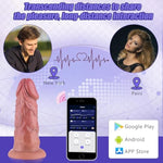Realistic Thick Huge Dildo With App Controlled, 8.27 Inch Silicone Adult Toy For Her, Big Dildos With Suction Cup, Vibrator Dildo With Dual Density, Flesh