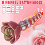 Anal Beads Butt Plug Vibrator - Rose Adult Sex Toys App Remote Control G-Spot Vibrators Stimulator With 9 Vibrating Modes, Waterproof Rechargeable Prostate Vagina Massager For Women Men Couple Orgasm