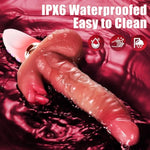 Thrusting Dildo Sex Toys Vibrator - 11" Dual-Motor Realistic Dildos With 10 Power Licking Cilt & 10 Thrusting Vibrators, Adult Sex Toy Handheld Dildo Anal G Spot Clitoral Stimulator For Women Couples