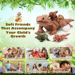 5 Pcs Bearded Dragon Stuffed Animal Set Gifts 26 Inch Large Lizard Iguana Plush Toy With 4 Baby Lizards, Simulation Operation Christmas Plushies For Boy Girl Birthday Pet Party Favor(Brown)