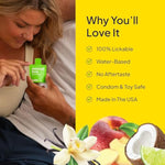 Hello Flavored Lube Trio Sample Pack, Water-Based Flavored Personal Lubricants - Includes Peach Ginger, Vanilla Chai, And Coconut Lime – Made Without Added Sugar & No Aftertaste, 0.34 Fl Oz Each