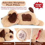 Brown Dog Weighted Stuffed Animals - 22 Inch 4.5 Pounds Weighted Plush Dog Stuffed Animals - Big Stuffed Dog Weighted Plush Pillow - Cute Plush Toys Gifts For Kids & Adults (22" 4.5 Lbs)