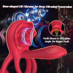 Vibrating Cock Ring Penis Sleeve With Rose Clitoral Stimulator, App Remote Control Penis Ring Vibrator, Couples Male Adult Sex Toys Games For Men Women, Penis Extender Taint G Spot Sex Toy