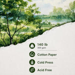 Watercolor Journal with Cotton Paper, 3.5x5.5 Inches, 140 LB, 300 GSM