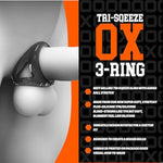 Tri-Squeeze – Cock Ring & Ball Stretcher For Men – Testicle Stretcher & Bulge Enhancer – Stretchy Silicone Blend – Erection Support – Adult Toys – Cockrings For Male Bondage – Black Ice