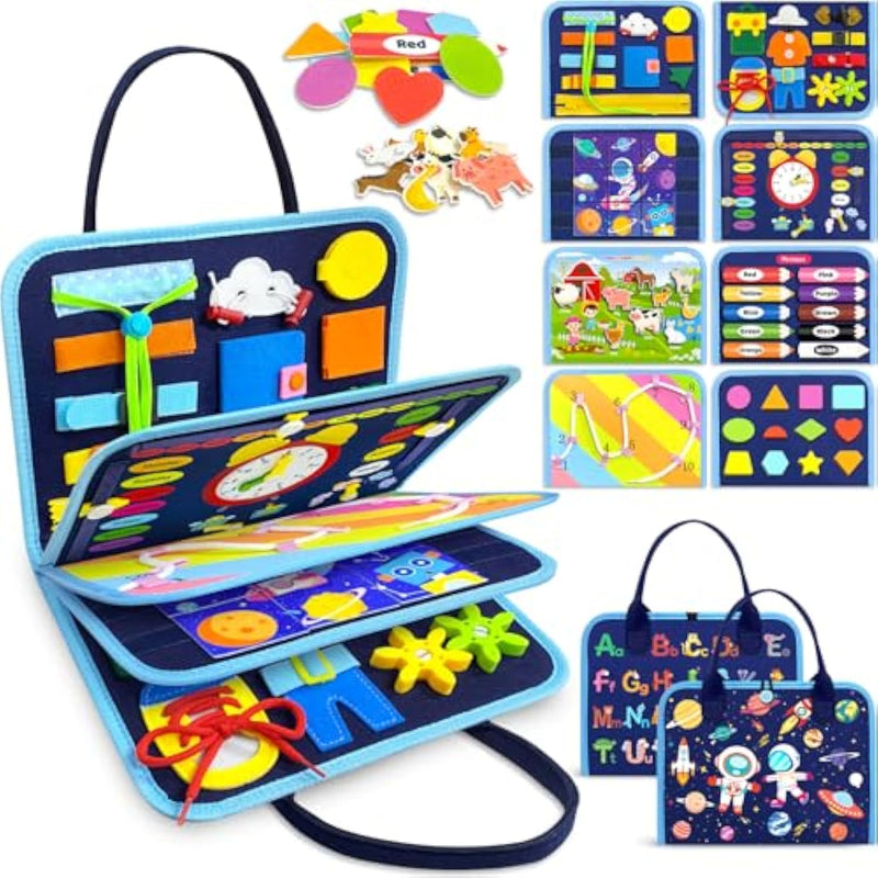 Busy Board Montessori Toys For Toddler Boy Birthday Gifts, Busy Book Sensory Toys For Toddlers, Learning Educational Toddler Travel Activities