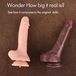 8.1" Dual-Density Silicone Dildo, 6.4" Insertable Realistic Penis With Removable Kliclok System, Hands-Free Play Soft Sex Toy - Beginner Series