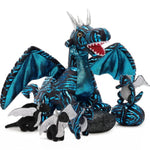 Giant 7 Pcs Dragon Stuffed Animals - 22" Dragon Plush Toy With 4 Babies & 2 Eggs In Mom'S Belly, Soft Dinosaur Plush Set Birthday Gift For Boy Girl Kid Christmas Baby Shower Party Decoration