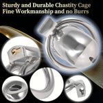 Hollow Chastity Device Sex Toys, Stainless Steel Cock Cage Set With 3 Penis Rings And Invisible Locking Clip Bdsm Bondage Fetish Gear Accessories (L)