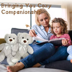Bulk Teddy Bear Baby Shower, 10 Packs Small Gray Teddy Bear Stuffed Animals In Bulk,13.5" Small Stuffed Bears Plush For Wedding,Birthday,Christmas, Party Decorations