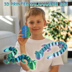 4Pcs 3D Printed Animal Egg Set,Crystal Animals Egg Fidget Toy With Salamander Inside Easter Halloween For Kids (Salamander Multicolor+Rainbow) (Salamander Multicolor+Rainbow)