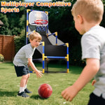 Kids Arcade Basketball Game Set With 4 Balls And Air Pump, Indoor Outdoor Basketball Hoop Sports Toy Gifts For Kids Boys Girls 3-12 Years Old, Ideal For Competition And Carnival Party Games