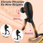Vibrating Cock Ring Adult Sex Toy For Men, Streach Silicone Penis Ring Vibrator, Forceful Cock Toy For Men Women & Couple'S Pleasure, With 10 Vibration Modes (Black)