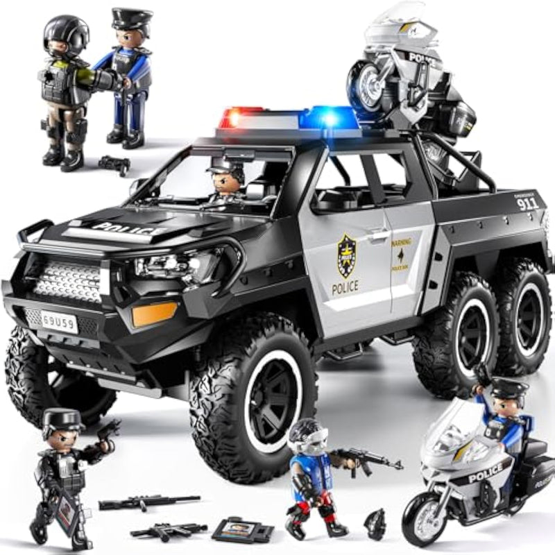 Police Car Toys For Boys 3-5, Play Vehicles For Boys Girls Ages 3-12 With Light And Sound, Role Playing Police Truck Toys, Toddler Truck Gifts For Kids Ages 4-8