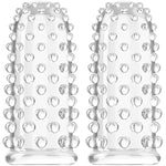 Finger Vibrator Sleeves Accessories 2Pcs Finger Sleeve Vagina Clitoral Nipple G-Spot Stimulator Anal Vaginal Expander Reusable Anal Nipple Sex Massager Stimulation For Couples Lesbian Gay (White)