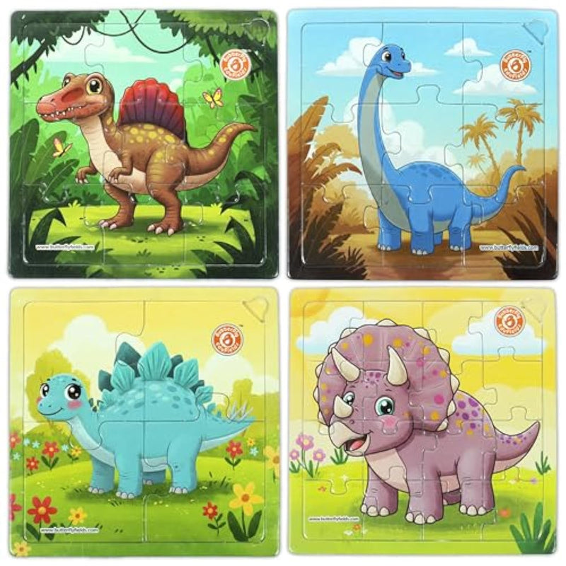 4In1 Dinosaur Puzzles For Kids Ages 3-5 4-6 | Dinosaur Toys For Kids 3-5 | Jigsaw Puzzles For Toddlers | Preschool Learning & Educational Toys | Christmas Birthday Gifts