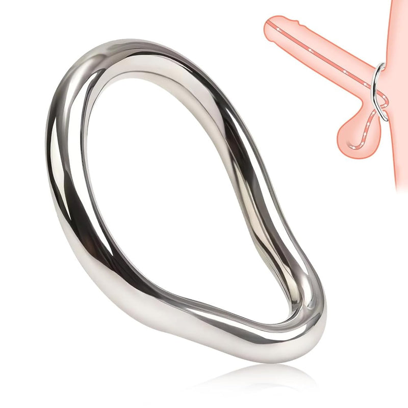 Metal Cock Ring Stainless Steel Cock Ring In 7 Sizes Penis Ring For Delay Ejaculation Lasting Erection Smooth Arc Pleasure Ring Erection Rings For Men (1.65 Inch)