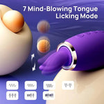 Clit Licker And Clitoral Licking Toy - 3-In-1 G-Spot Vibrator With Clit Suck Function, 10 Vibration And 7 Tongue Licking Modes, Clitoral Pump, Oral Sex Toy With Heating, Silent, Waterproof