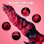 Hell Kiss Silicone Dildo For Men, Women, & Couples. Strong Suction Base Phthalate-Free Premium Red & Black Silicone Twisted Tongues Dildo