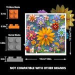 Micro Brick Flower Building Set, 3D Floral Wall Art Craft Kit for Ages 8+