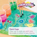 Set of 10 Clear Plastic Paint Cups for Kids Art Projects