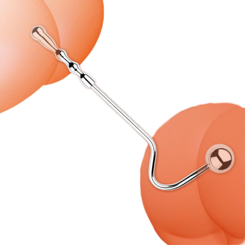 Medical Steel Dual Ball Hook - Detachable Anal Massager For Comfort, Stainless Steel Intimate Wellness Accessory