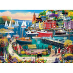 500 Piece Seaside Town Puzzle for Adults and Teens, Colorful Coastal Scene for Seniors