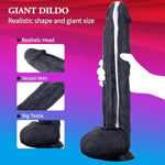 17.3'' Super Huge Black Dildo Long Cock Giant Monster Dildos, 3.1'' Thick Large Anal Sex Toy With Suction Cup Dildos Adult Toys For Women And Men Couples (Black)