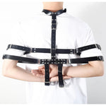 Bdsm Sex Bondage Restraint Sets Pu Leather Adjustable Neck Back Arm Cuffs Handcuffs Couple Flirting Tools Fetish Sex Toys For Women Couples Adults Sex Game Roleplay