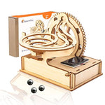 Solar Wooden Marble Run For Kids 8-12 - Wood 3D Puzzle - Building Blocks Toy & Construction Play Set - Marble Maze Track & Race Game- Educational Science Experiment & Stem Learning Gift For Boys Girls