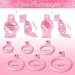 Sissy Chastity Cage High Heeled Cock Cage With 6 Different Rings Male Chastity Device With Invisible Lock And 2 Keys For Penis Bondage Resin Penis Cage Lightweight Breathable (L,Pink-B)