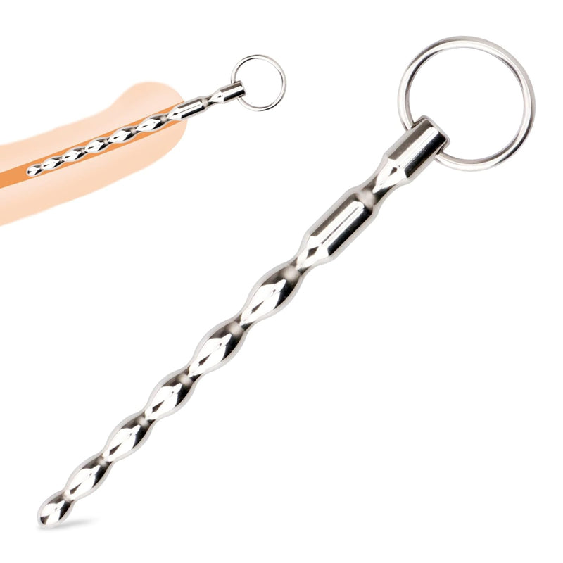 Penis Plug 5 Inches Adult Men Taper-Beaded Urethral Masturbation Rod Male Glans Pleasures Sex Toy (0.2 Inch)