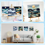 4 Pack Framed Paint by Numbers Kit for Kids Ages 8-12, Landscape Canvas Art Set